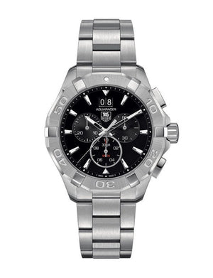 Tag Heuer Aquaracer Chronograph Black Dial Silver Steel Strap Watch for Men - CAY1110.BA0927