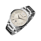 Emporio Armani Classic Quartz White Dial Silver Steel Strap Watch For Men - AR2430