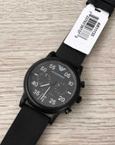 Emporio Armani Luigi Chronograph Black Dial Black Leather Strap Watch For Men - AR11133