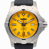 Breitling Avenger Automatic 45 Seawolf Yellow Dial Black Nylon Strap Watch for Men - A17319101I1X1