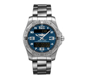 Breitling Aerospace Evo Blue Dial Silver Steel Strap Watch for Men - E79363101C1E1
