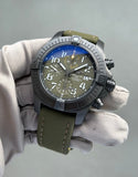 Breitling Avenger Chronograph 45mm Green Dial Green Nylon Strap Watch for Men - V13317101L1X1