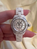 Chanel J12 Diamonds Quartz Mother of Pearl White Dial White Steel Strap Watch for Women - J12 H2570