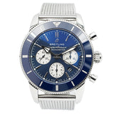 Breitling Superocean Heritage B01 Chronograph 44 Blue Dial Silver Mesh Bracelet Watch for Men - AB0162161C1A1