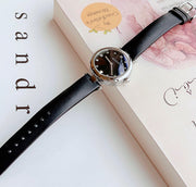 Gucci Diamantissima Diamonds Black Dial Black Leather Strap Watch For Women - YA141403
