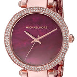 Michael Kors Parker Maroon Dial Two Tone Steel Strap Watch for Women - MK6412