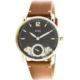 Fossil The Commuter Twist Black Dial Brown Leather Strap Watch for Men -  ME1166