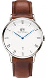 Daniel Wellington Dapper St Mawes White Dial Brown Leather Strap Watch For Men - DW00100087