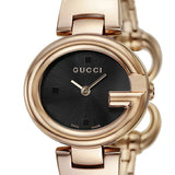 Gucci Guccissima Collection Quartz Black Dial Rose Gold Steel Strap Watch For Women - YA134509