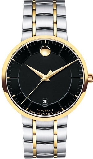 Movado 1881 Automatic Black Dial Two Tone Steel Strap Watch For Men - 0606916