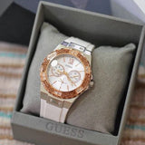 Guess Limelight White Dial White Rubber Strap Watch for Women - W1053L2