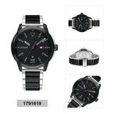 Tommy Hilfiger Sneaker Quartz Black Dial Two Tone Steel Strap Watch for Men - 1791619