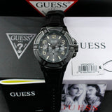 Guess Rigor Analog Black Dial Black Leather Strap Watch For Men - W0040G1