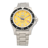 Breitling Superocean II Automatic 44mm Yellow Dial Silver Steel Strap Watch for Men - A17367021I1A1