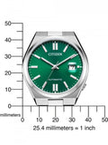 Citizen Tsuyosa Automatic Green Dial Silver Steel Strap Watch For Men - NJ0150-81X