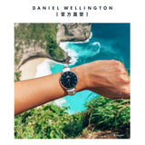 Daniel Wellington Classic Petite Bondi Black Dial White Leather Strap Watch For Women - DW00100284