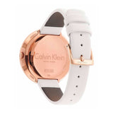 Calvin Klein Chic White Dial White Leather Strap Watch for Women - K7N236K2