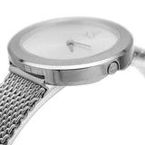 Calvin Klein Firm White Dial Silver Mesh Bracelet Watch for Women - K3N23126