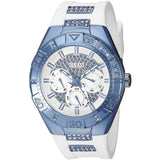 Guess Luna Diamonds White Dial White Rubber Strap Watch for Women - W0653L2