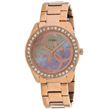 Guess G Twist Diamonds Rose Gold Dial Rose Gold Steel Strap Watch For Women - W1201L3