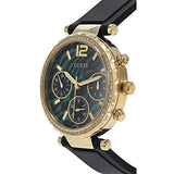 Guess Solstice Green Dial Black Rubber Strap Watch for Women - GW0113L1