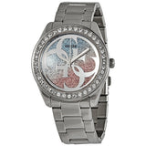 Guess G Twist Diamonds Silver Dial Silver Steel Strap Watch For Women - W1201L1