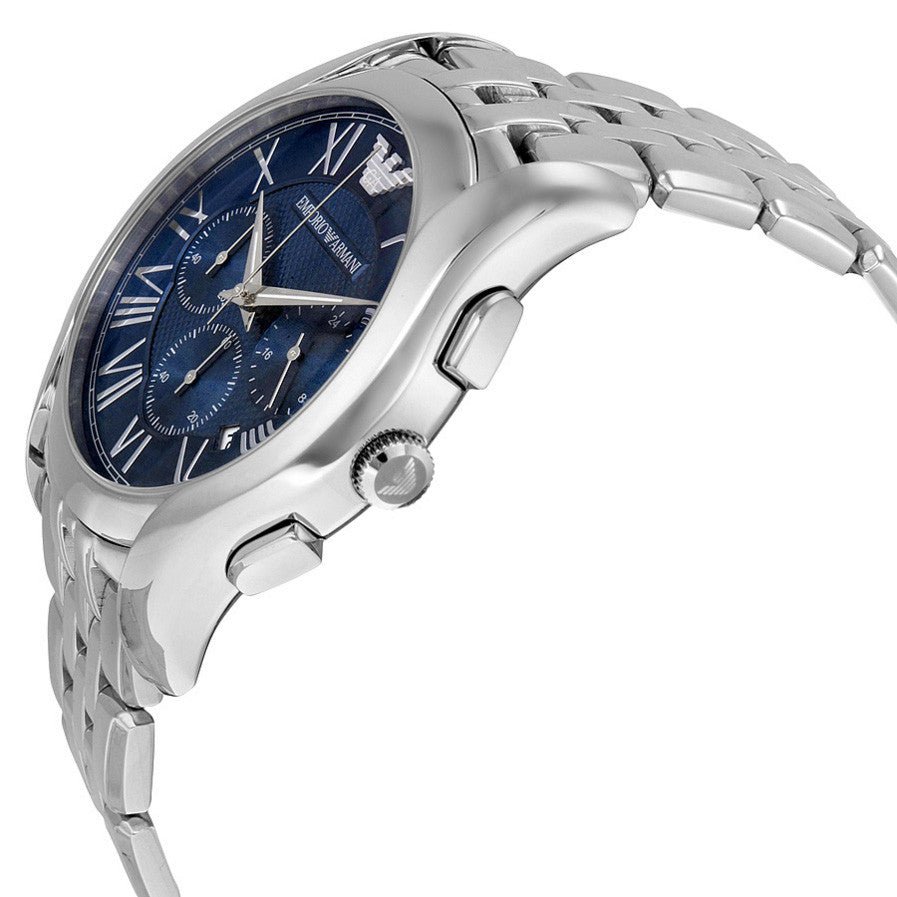 Emporio Armani Classic Navy Blue Dial Stainless Steel Watch For Men
