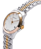 Gucci G Timeless Diamonds Mother of Pearl Dial Two Tone Mesh Bracelet Watch for Women - YA126513