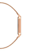 Daniel Wellington Quadro Pressed Melrose White Dial Rose Gold Mesh Strap Watch For Women - DW00100465