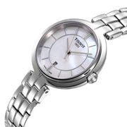 Tissot T Lady Flamingo Mother of Pearl White Dial Silver Steel Strap Watch For Women - T094.210.11.111.00