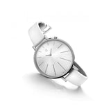 Calvin Klein Equal White Dial White Leather Strap Watch for Women - K3E231L6