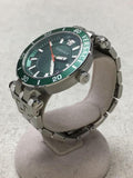 Versace Greca Sport Quartz Green Dial Silver Steel Strap Watch For Men - VEZ300421