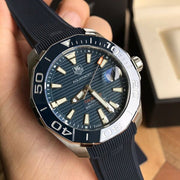 Tag Heuer Aquaracer Calibre 5 Blue Dial Blue Silicone Strap Watch for Men -  WAY211C.FT6155