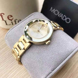 Movado Bold Gold Dial Gold Steel Strap Watch For Women - 3600382