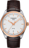 Tissot T Classic PR 100 Quartz White Dial Brown Leather Strap Watch for Men - T101.410.26.031.00