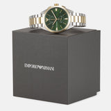 Emporio Armani Claudio Chronograph Green Dial Two Tone Steel Strap Watch For Women - AR11511