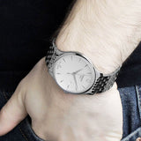 Tissot T Classic Tradition Jam Tangan Tali Baja Perak Dial Putih Untuk Pria - T063.610.11.037.00