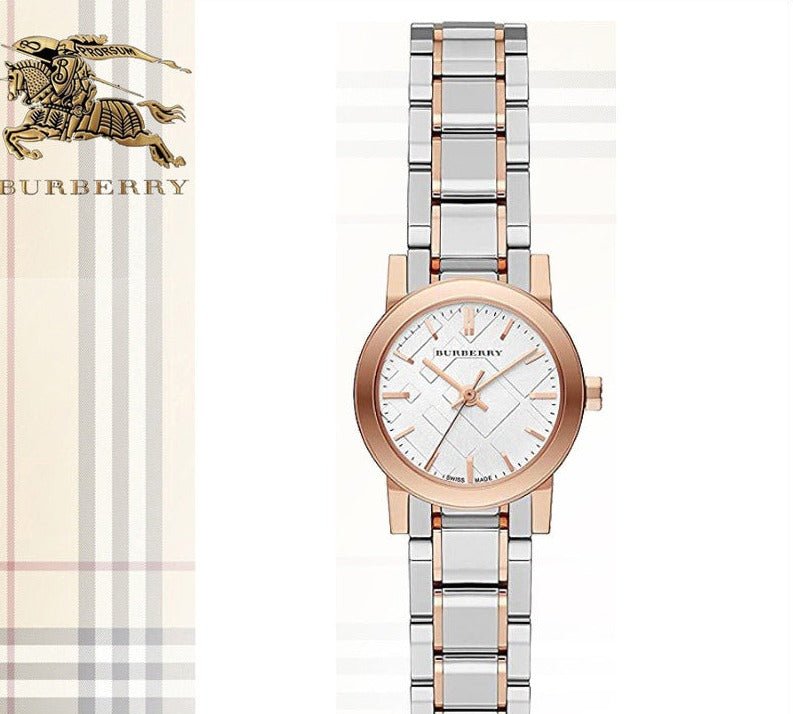 【動作OK】BURBERRY バーバリー BU9205 腕時計 レディース Burberry The City Silver Dial Two Tone Steel Strap Watch for Women