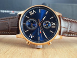 Tommy Hilfiger Alden Quartz Blue Dial Brown Leather Strap Watch for Men - 1791308