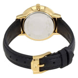 Movado Ultra Slim Black Dial Black Leather Strap Watch For Women -  0607095