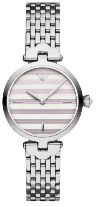 Emporio Armani Arianna Analog White Dial Silver Steel Strap