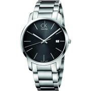 Calvin Klein City Date Black Dial Silver Steel Strap Watch for Men - K2G2G143