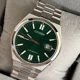 Citizen Tsuyosa Automatic Green Dial Silver Steel Strap Watch For Men - NJ0150-81X