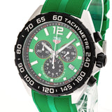 Tag Heuer Formula 1 Chronograph 41mm Green Dial Green Rubber Strap Watch for Men - CAZ101AP.FT8056