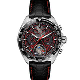 Tag Heuer Formula 1 Mario Kart Chronograph Tourbillion Black Dial Black Leather Strap Watch for Men - CAZ5080.FC6517