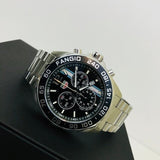 Tag Heuer Formula 1 Chronograph Black Dial Silver Steel Strap Watch untuk Pria - CAZ101H.BA0842