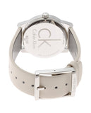 Calvin Klein City White Dial White Leather Strap Watch for Women - K2G231XH