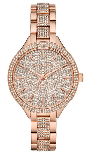 Michael Kors Crystals Pavé Rose Gold Dial Rose Gold Steel Strap Watch for Women - MK3799