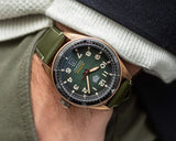 Jam Tangan Pria Tag Heuer Autavia Calibre 5 Automatic Olive Green Dial Green Leather Strap - WBE5190.FC8268