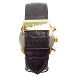 Versace V-Ray Chronograph Quartz Black Dial Brown Leather Strap Watch For Men - VEDB00318